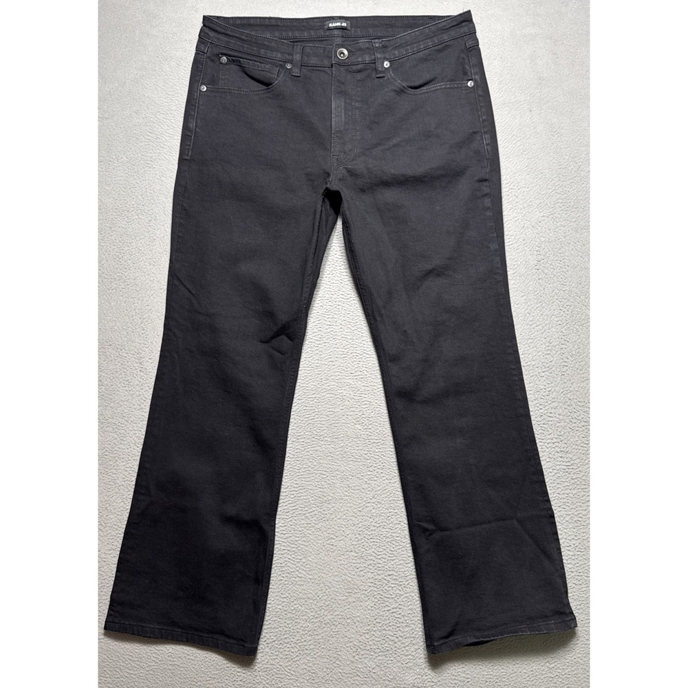 Rank 45 Jeans Mens 36x32 Black Bootcut Cowboy Western Rodeo Ranch Trail Stretch